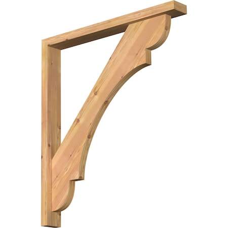 Ekena Millwork Olympic Block Smooth Bracket w/ Offset Brace, Western Red Cedar, 3 1/2"W x 30"D x 34"H BKT0402X30X34OLY05SWR